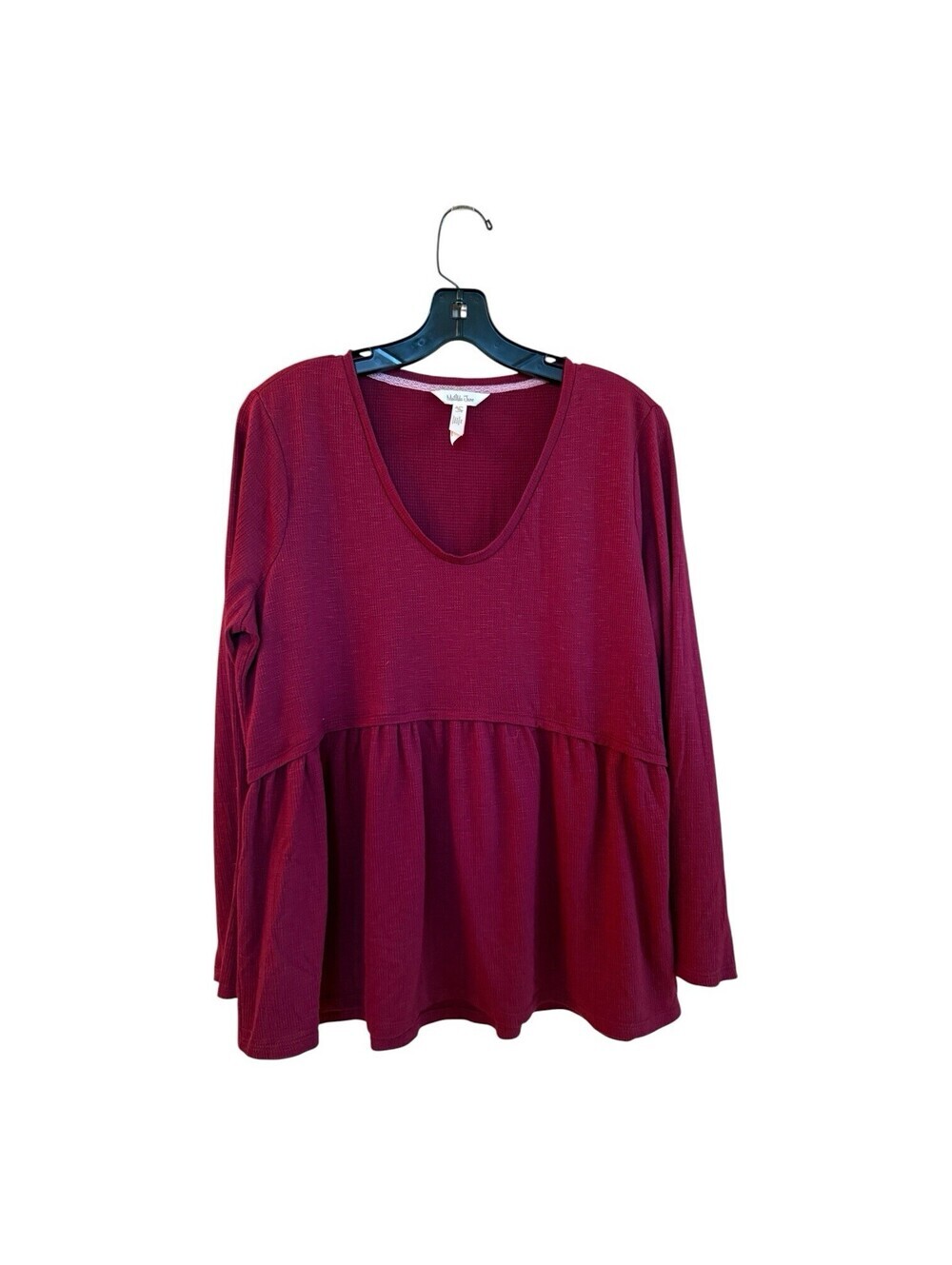 Matilda Jane "Alisa" knit top in a maroon with peasant, bottom Sz.XL - Picture 2 of 5